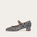 Dora Low Heels, zebra velvet OUTLET